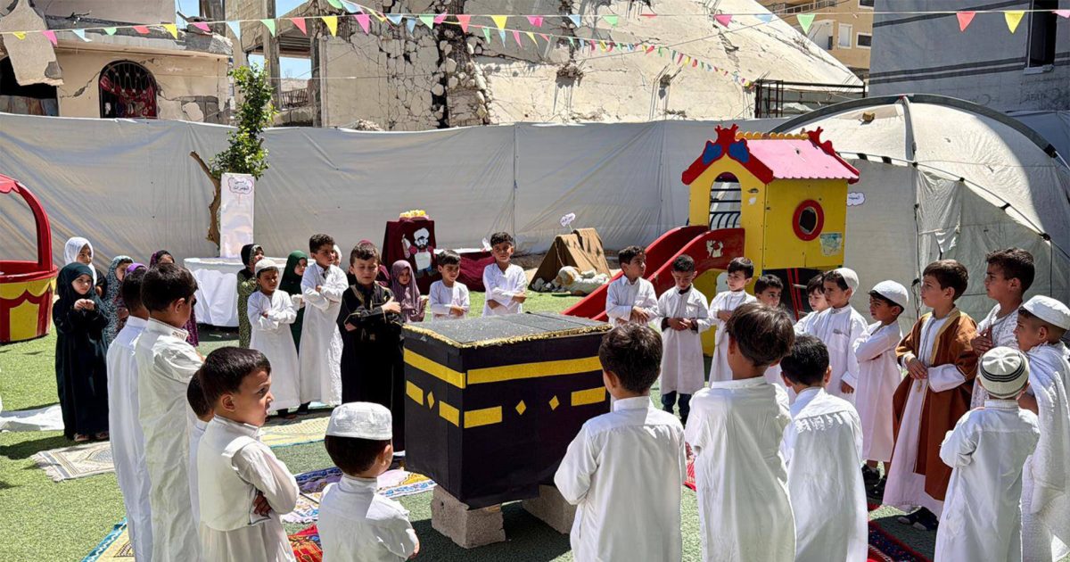 Children perform ‘mini Hajj’ in Gaza as Israel blocks pilgrims