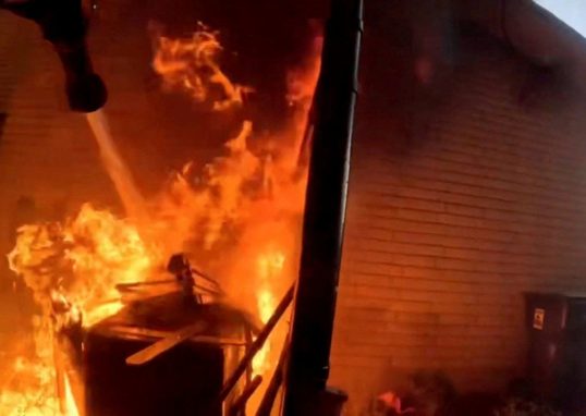 Bodycam video shows firefighters battling blaze in Spokane, US